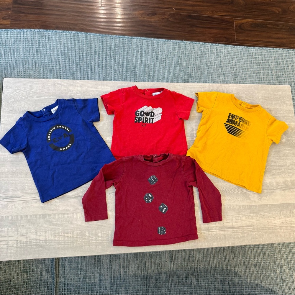 Set of (4) Emporio Armani 6 month old baby unisex boy girl - t shirt top